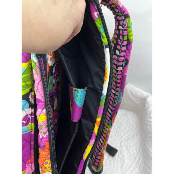 Vera Bradly Pink/Green Va Va Bloom Floral Pattern Backpack School Travel Roomy - Picture 14 of 14